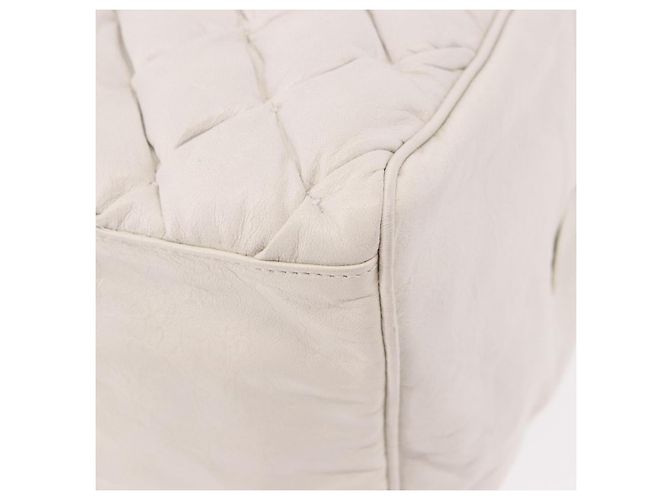 BALENCIAGA The Matelasse Hand Bag Leather White Silver 168031 - vista 16