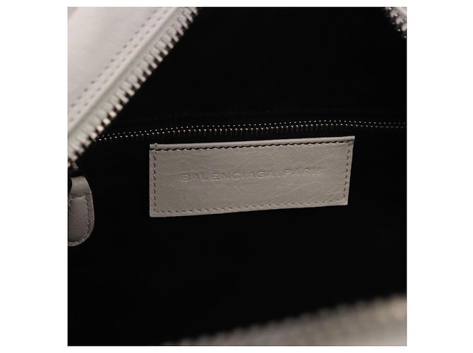 BALENCIAGA The Matelasse Hand Bag Leather White Silver 168031 - vista 19