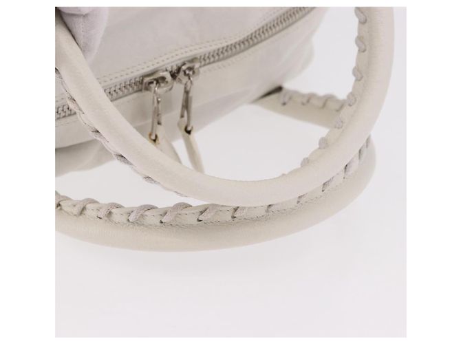 BALENCIAGA The Matelasse Hand Bag Leather White Silver 168031 - vista 7