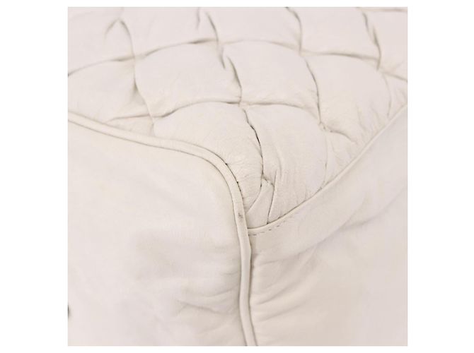 BALENCIAGA The Matelasse Hand Bag Leather White Silver 168031 - vista 9