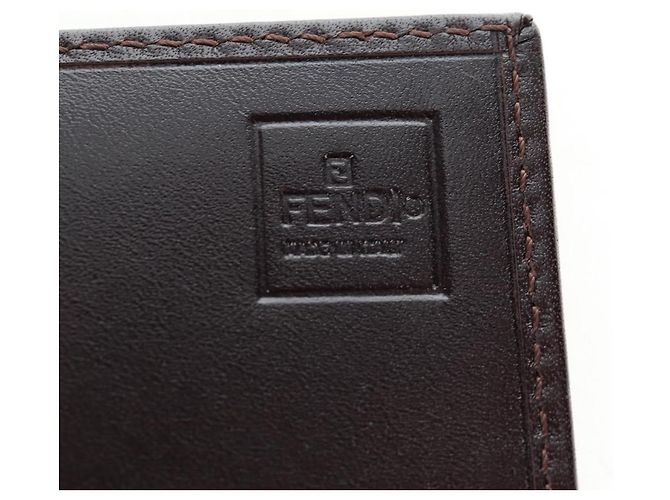 FENDI Zucca Canvas Bifold Wallet Long Wallet Black Brown - vista 16