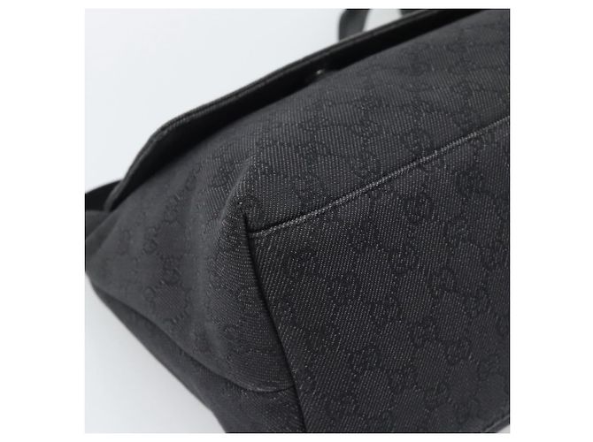 GUCCI GG Canvas Shoulder Bag Outlet Black Silver 272350 - vista 11
