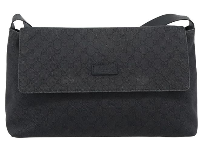 GUCCI GG Canvas Shoulder Bag Outlet Black Silver 272350 - vista 2
