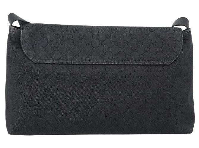 GUCCI GG Canvas Shoulder Bag Outlet Black Silver 272350 - vista 3