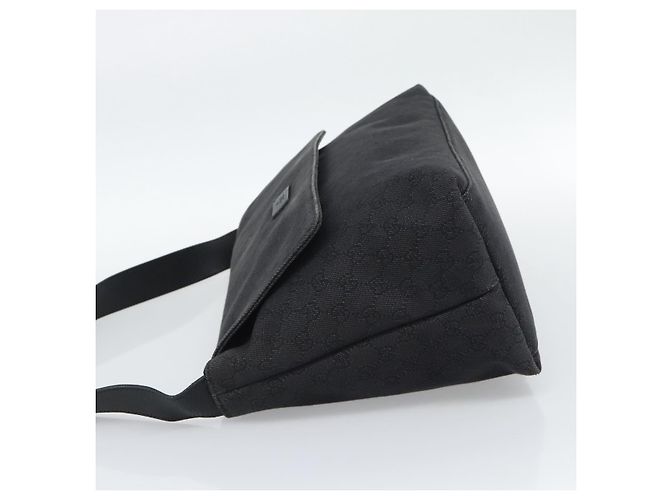 GUCCI GG Canvas Shoulder Bag Outlet Black Silver 272350 - vista 4
