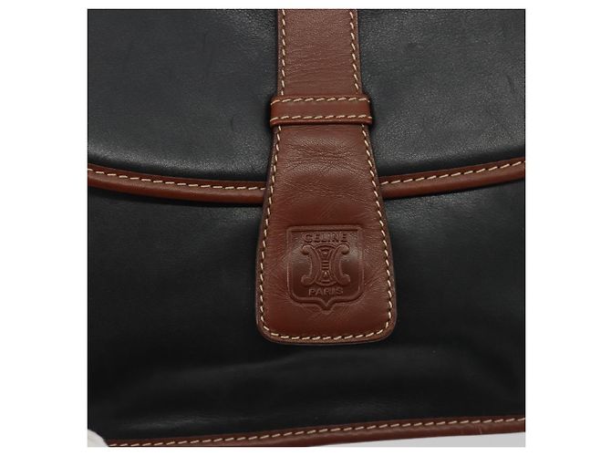 Céline CELINE Shoulder Bag Leather Black Brown - vista 14
