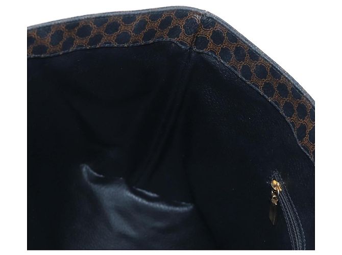 Céline CELINE Macadam Canvas Hand Bag PVC Leather Black Gold - vista 17