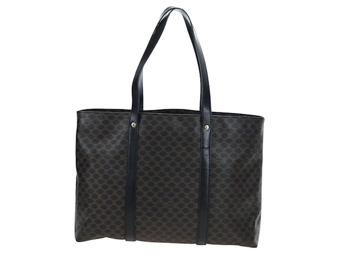 Céline CELINE Macadam Canvas Hand Bag PVC Leather Black Gold - vista 2