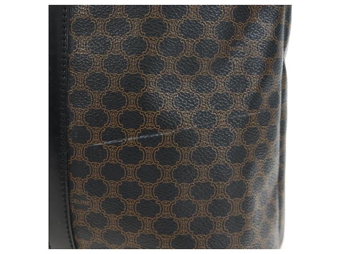 Céline CELINE Macadam Canvas Hand Bag PVC Leather Black Gold - vista 4