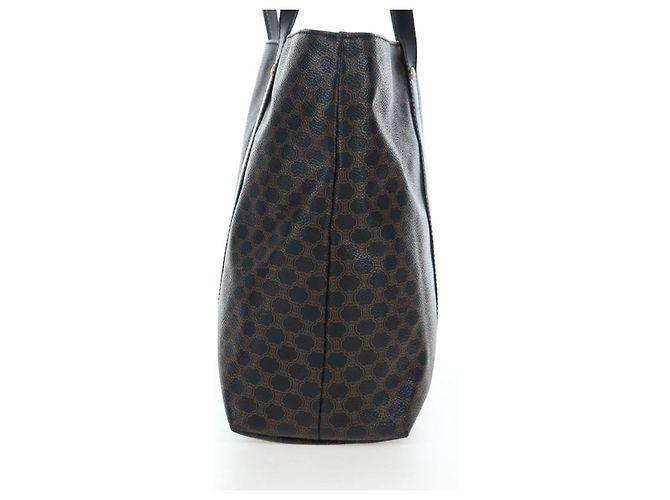 Céline CELINE Macadam Canvas Hand Bag PVC Leather Black Gold - vista 5