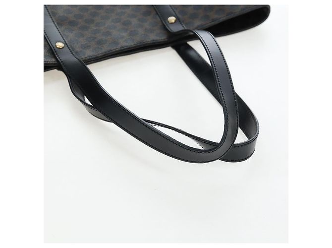 Céline CELINE Macadam Canvas Hand Bag PVC Leather Black Gold - vista 8