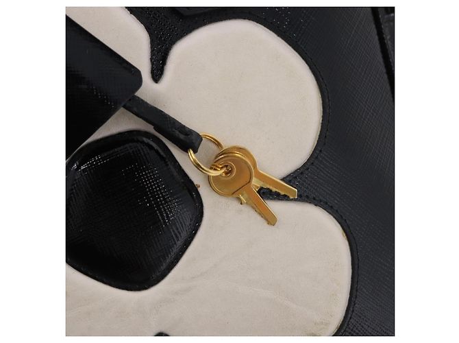 PRADA Hand Bag Saffiano leather 2way Black Gold Tone - vista 10