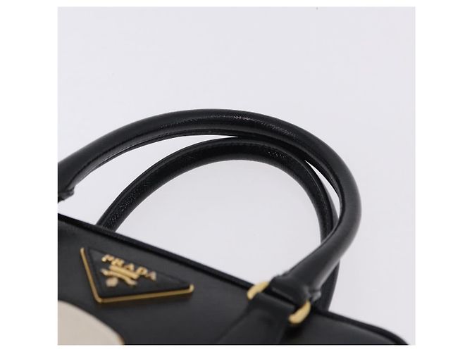PRADA Hand Bag Saffiano leather 2way Black Gold Tone - vista 14