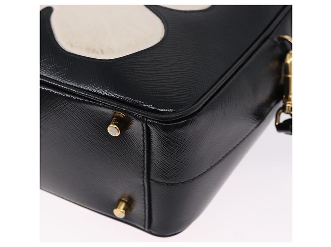 PRADA Hand Bag Saffiano leather 2way Black Gold Tone - vista 16