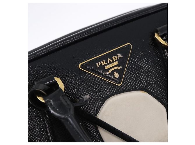 PRADA Hand Bag Saffiano leather 2way Black Gold Tone - vista 20