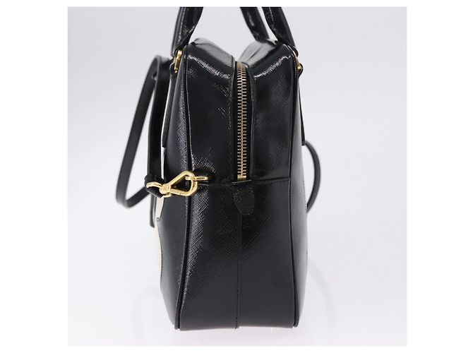 PRADA Hand Bag Saffiano leather 2way Black Gold Tone - vista 3