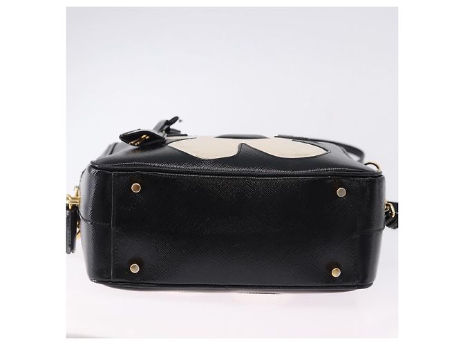 PRADA Hand Bag Saffiano leather 2way Black Gold Tone - vista 5