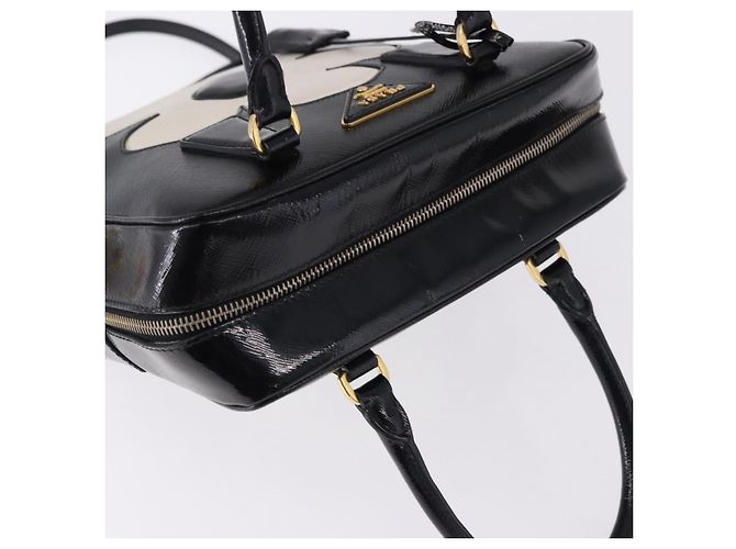 PRADA Hand Bag Saffiano leather 2way Black Gold Tone - vista 6
