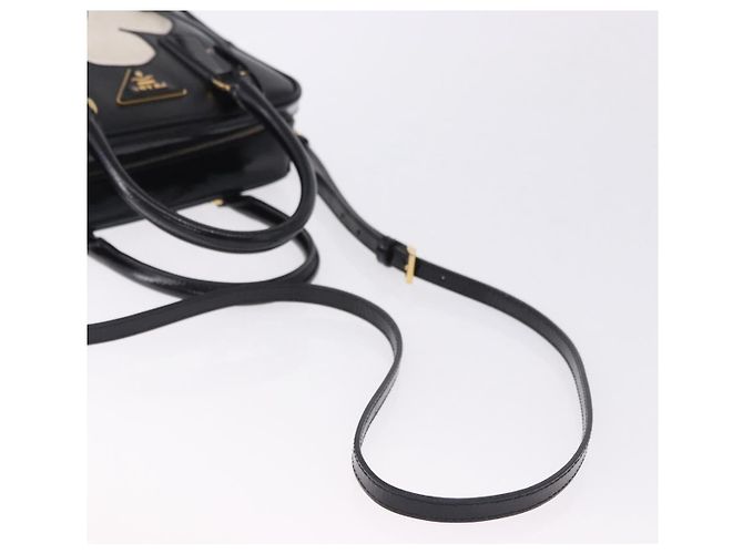 PRADA Hand Bag Saffiano leather 2way Black Gold Tone - vista 8