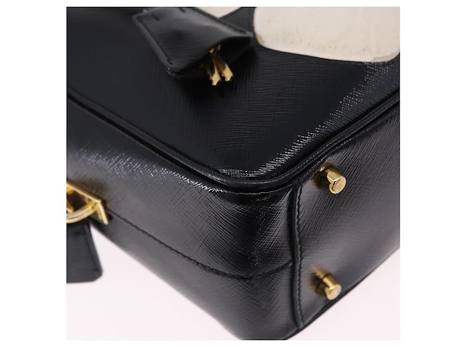 PRADA Hand Bag Saffiano leather 2way Black Gold Tone - vista 9