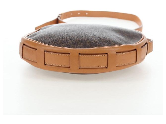 Céline CELINE Macadam Canvas Shoulder Bag PVC Leather Brown Gold - vista 11