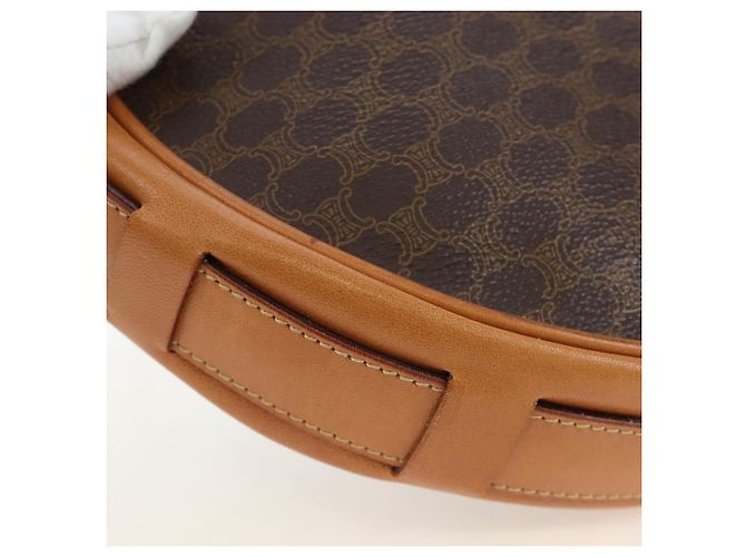 Céline CELINE Macadam Canvas Shoulder Bag PVC Leather Brown Gold - vista 12