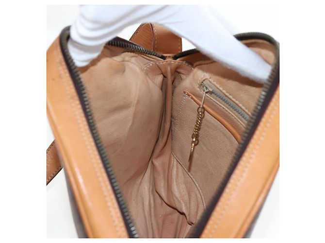 Céline CELINE Macadam Canvas Shoulder Bag PVC Leather Brown Gold - vista 20