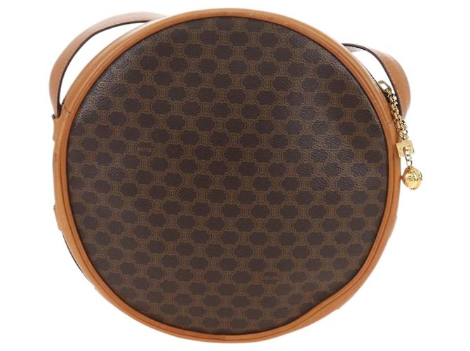 Céline CELINE Macadam Canvas Shoulder Bag PVC Leather Brown Gold - vista 3
