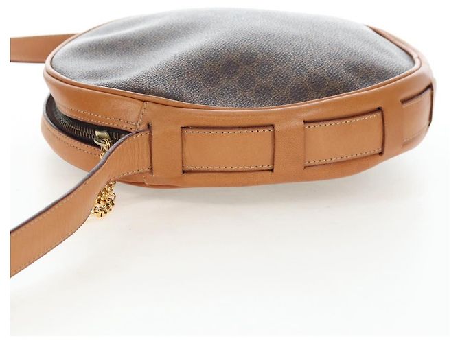 Céline CELINE Macadam Canvas Shoulder Bag PVC Leather Brown Gold - vista 4