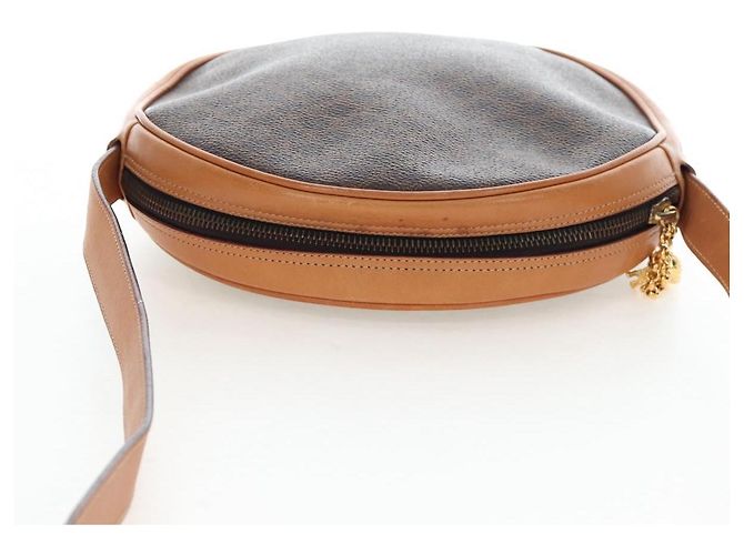 Céline CELINE Macadam Canvas Shoulder Bag PVC Leather Brown Gold - vista 6