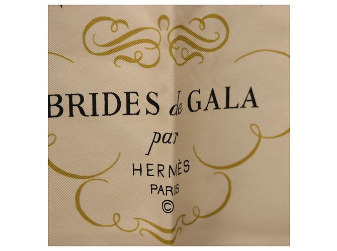 Hermès HERMES Carre 90 Scarf BRIDS De GALA Silk Blue - vista 11