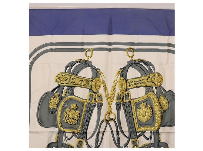 Hermès HERMES Carre 90 Scarf BRIDS De GALA Silk Blue - vista 3