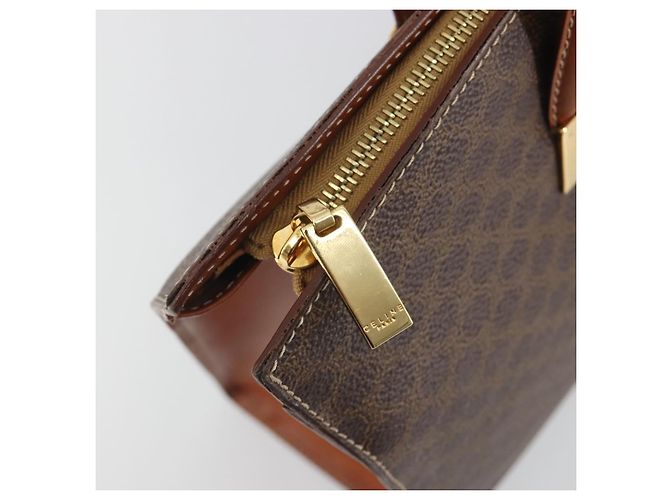 Céline CELINE Macadam Hand Bag PVC Leather 2way Brown Gold Tone - vista 17
