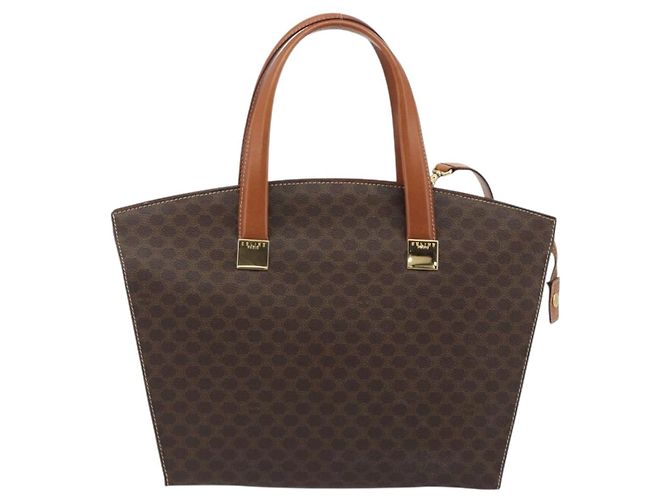 Céline CELINE Macadam Hand Bag PVC Leather 2way Brown Gold Tone - vista 2