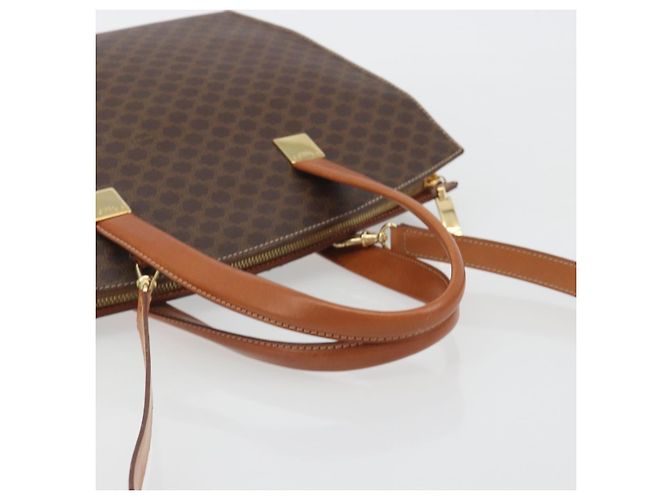Céline CELINE Macadam Hand Bag PVC Leather 2way Brown Gold Tone - vista 7