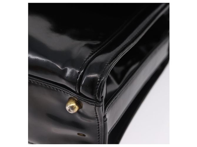CHANEL Shoulder Bag Patent Black CC - view 11