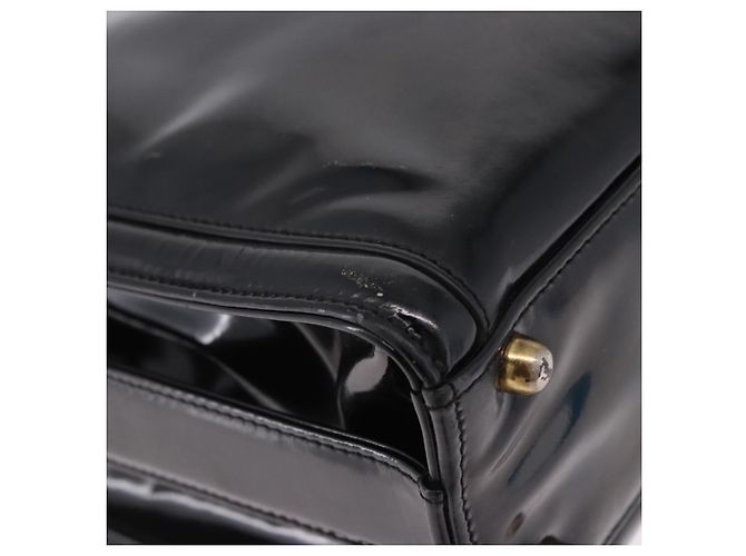 CHANEL Shoulder Bag Patent Black CC - view 12