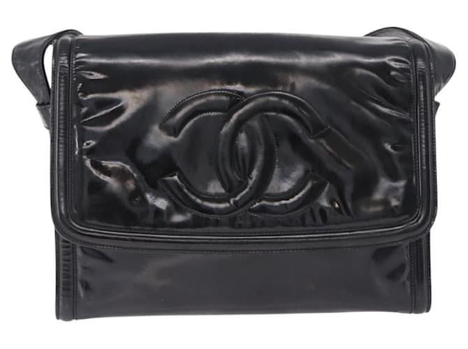 CHANEL Shoulder Bag Patent Black CC - view 2