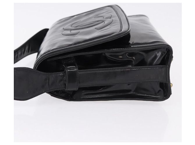 CHANEL Shoulder Bag Patent Black CC - view 5