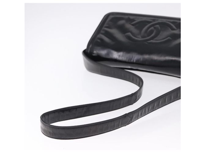 CHANEL Shoulder Bag Patent Black CC - view 7