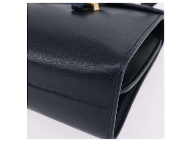 Christian Dior Hand Bag Leather Navy Gold - vista 11