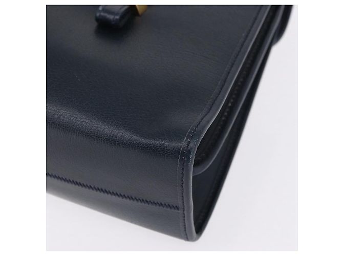 Christian Dior Hand Bag Leather Navy Gold - vista 13