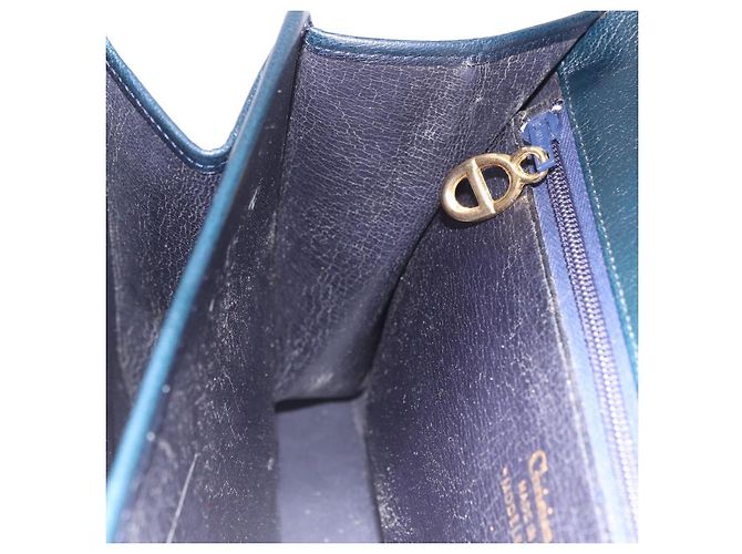 Christian Dior Hand Bag Leather Navy Gold - vista 21