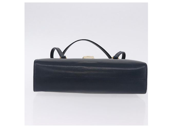 Christian Dior Hand Bag Leather Navy Gold - vista 9