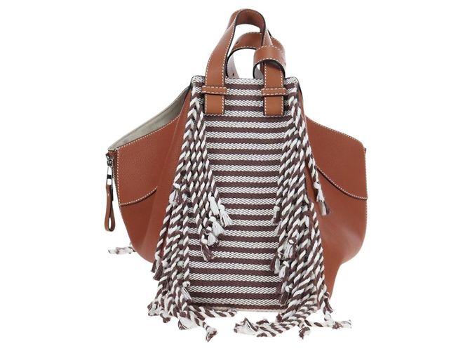 LOEWE Hammock Small Hand Bag Leather 2way Brown Silver - vista 3