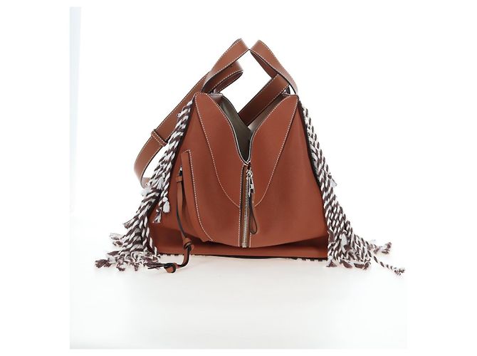 LOEWE Hammock Small Hand Bag Leather 2way Brown Silver - vista 4