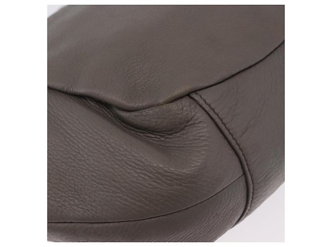 PRADA Shoulder Bag Leather Gray Silver - vista 16