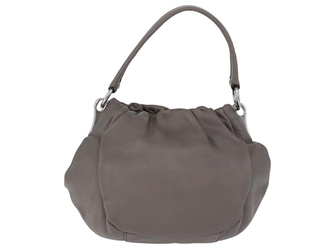 PRADA Shoulder Bag Leather Gray Silver - vista 2