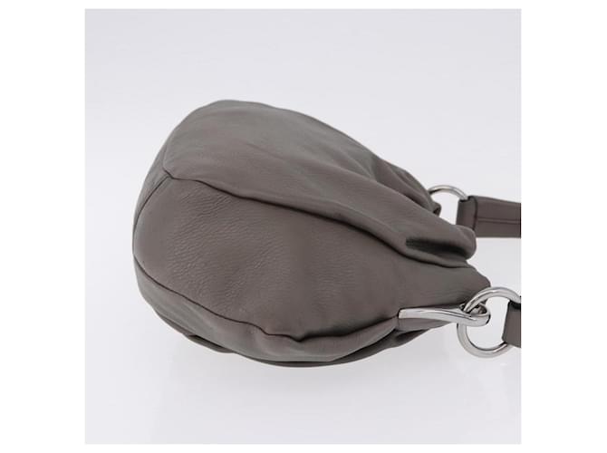 PRADA Shoulder Bag Leather Gray Silver - vista 3
