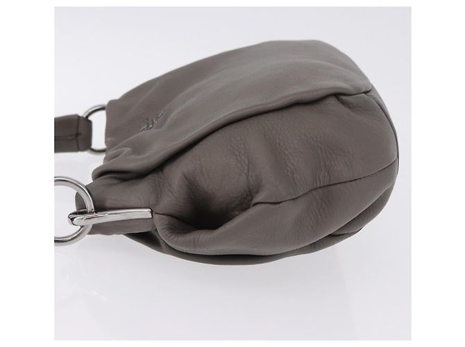 PRADA Shoulder Bag Leather Gray Silver - vista 4